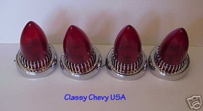 Reproduction Light Fixtures on 1959 Cadillac Red Led Tail Lights With 50 S Bezels   12 Pieces